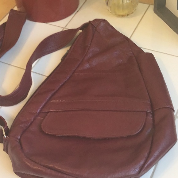 Maroon Genuine Leather Roomy Sling Bag - Picture 2 of 5